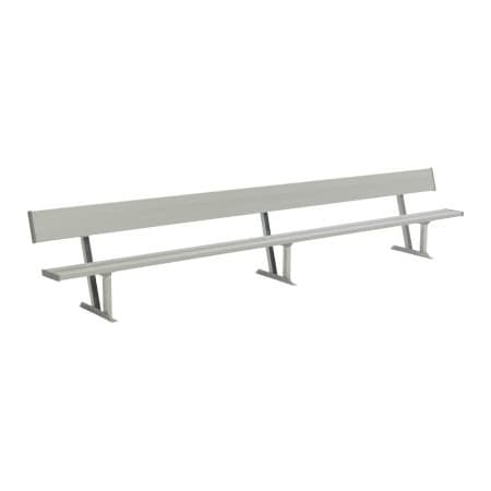 Gt Grandstands By Ultraplay 7'6" Aluminum Team Bench with Back, Surface Mount BE-DG00706